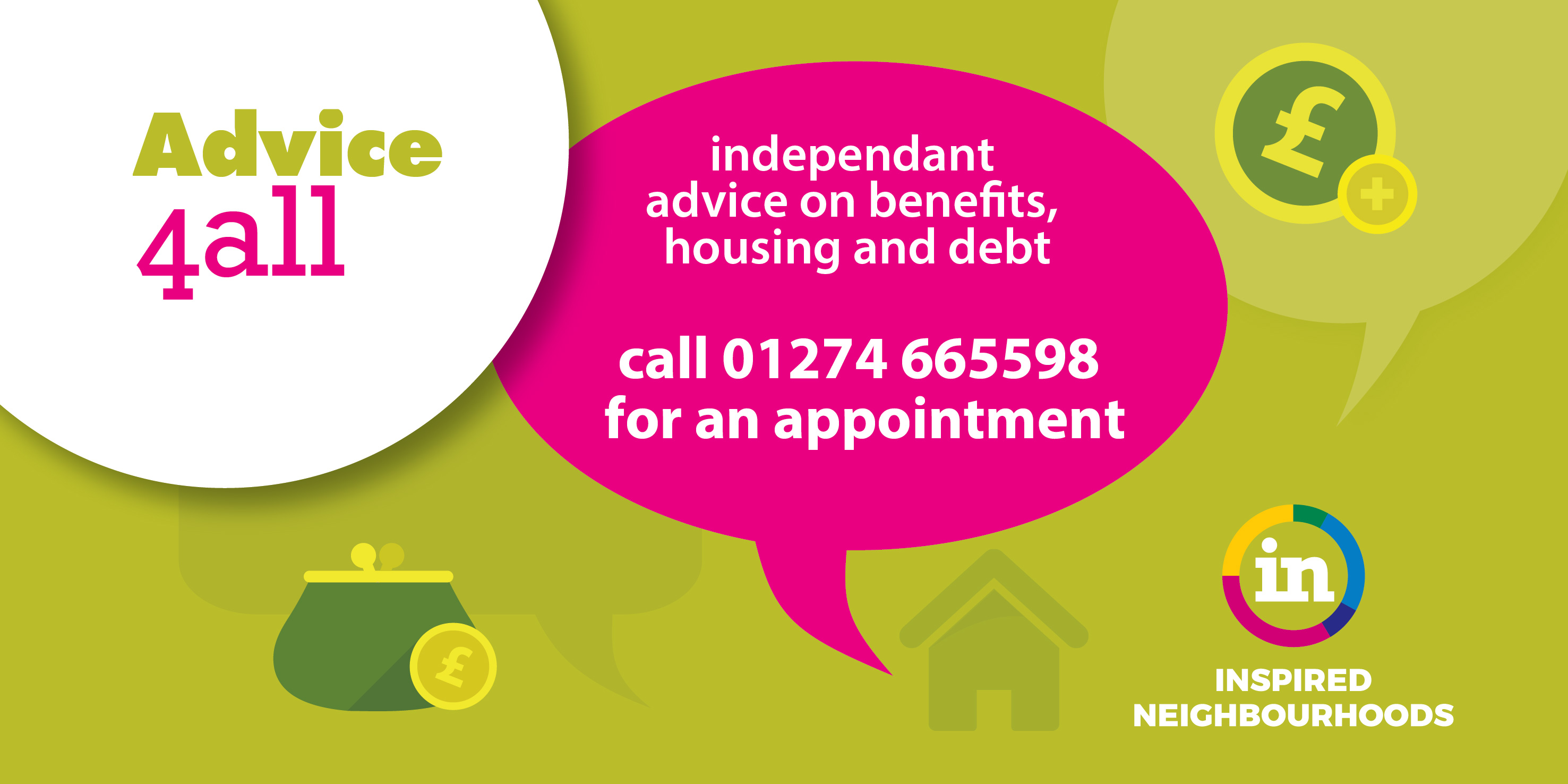 advice for all independent advice on benefits housing and debt call 01274 665598 for an appointment