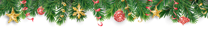 Christmas wreath banner with baubles and stars